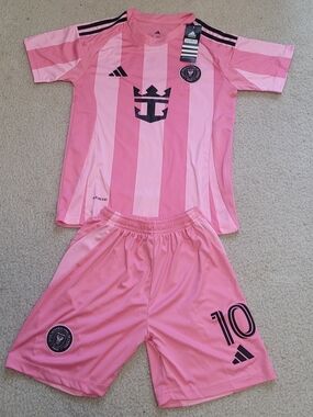 Adidas Inter Miami 24/25 Lionel Messi #10 Home Soccer Jersey Set Men 24